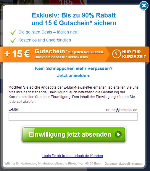 15 Euro UrlaubsGutschein kostenlos Urlaubstracker