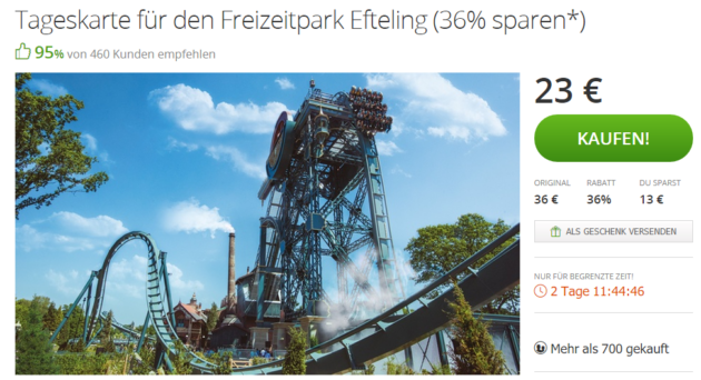 Freizeitpark Efteling Gutschein - Tagesticket nur 23
