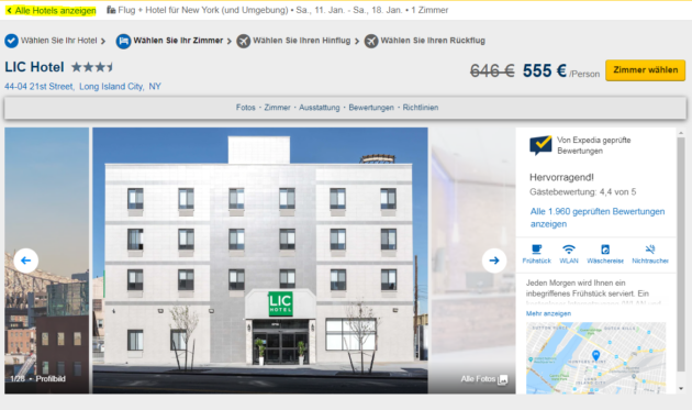 Expedia alle Hotels