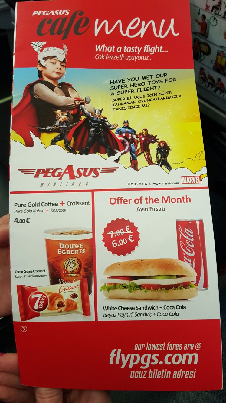 Pegasus Airlines Menü