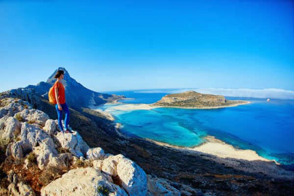 Frau auf Kreta, Balos Beach