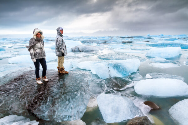 Island Paar Icebergs