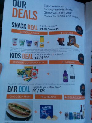 EasyJet Verpflegung Essen Trinken