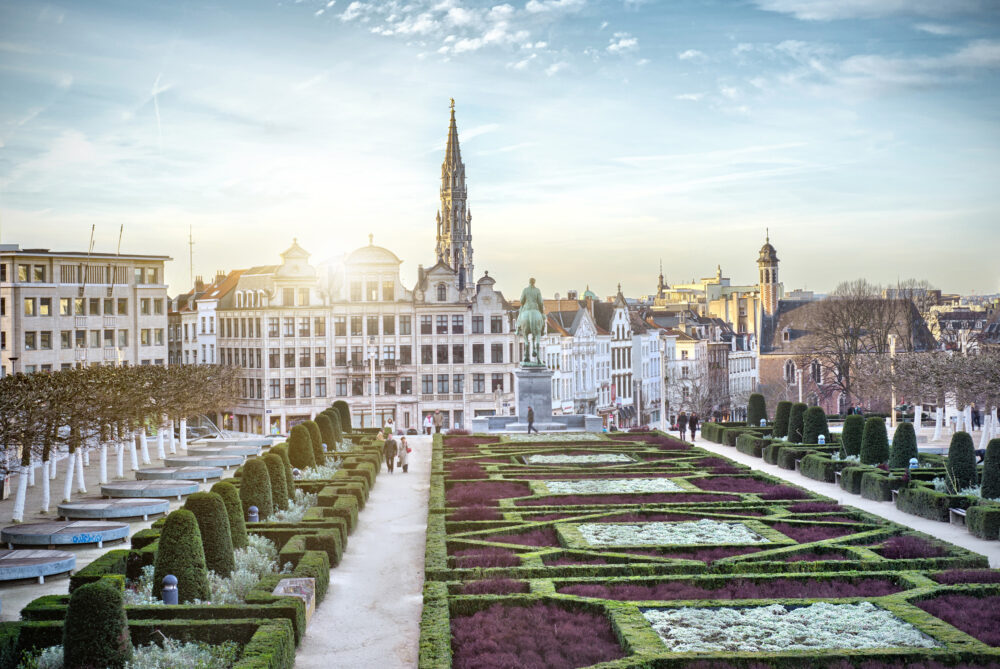 Belgien Brüssel Garten Gebäude