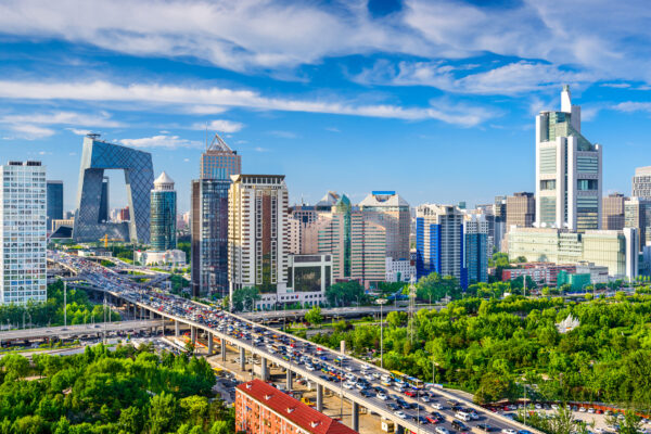 China Peking Stadt Autobahn Skyline