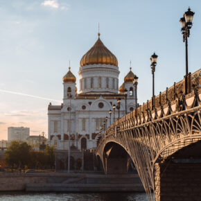 Russland Moskau Brücke Kathedrale