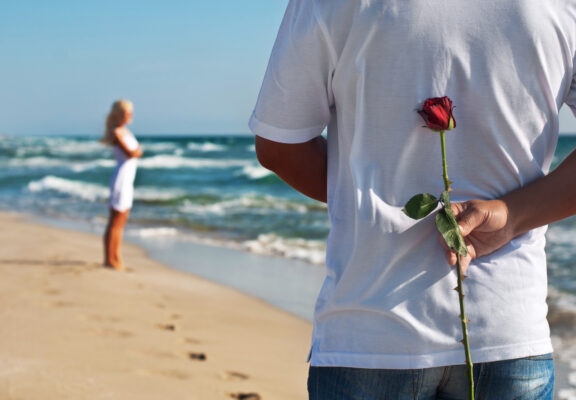 Liebe Paar Rose Strand