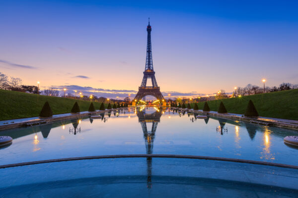 Frankreich Paris Eiffelturm Abend