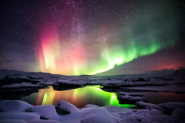 Island Jokulsarlon Lichter