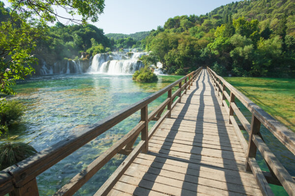 Kroatien Krka Wasserfall Steg