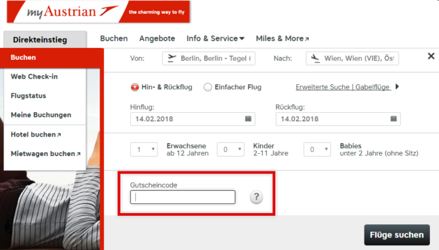 Austrian Airlines Gutscheincode