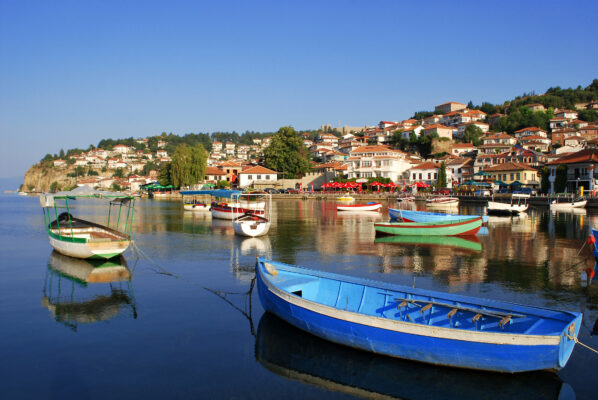 Mazedonien Ohrid Boote