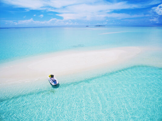 Malediven Luftbild Jetski