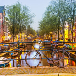 Niederlande Amsterdam Fahrrad Nacht