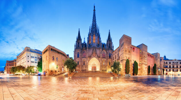 Spanien Barcelona Kathedrale Nacht