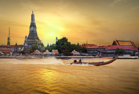 Thailand Bangkok Sonnenuntergang Boot