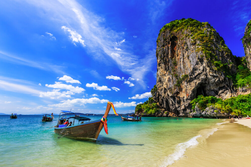 Thailand Krabi Railay Beach Boot Meer