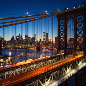 USA New York Bridge Nacht