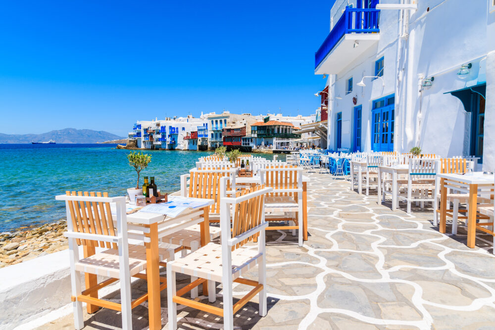 Griechenland Mykonos Stühle
