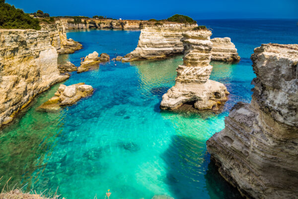 Italien Apulien Felsen Meer