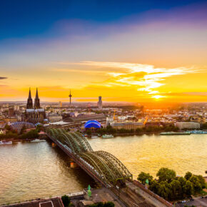 Aussicht Köln Köln Skyline Sonnenuntergang