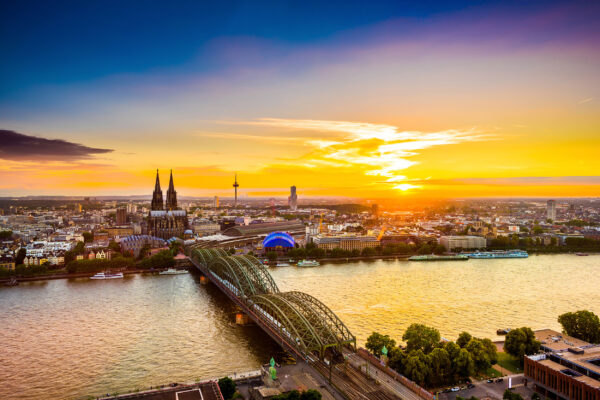 Köln Skyline Sonnenuntergang