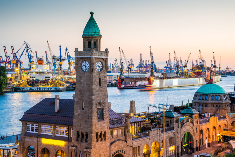 Hamburg Hafen Abendlicht