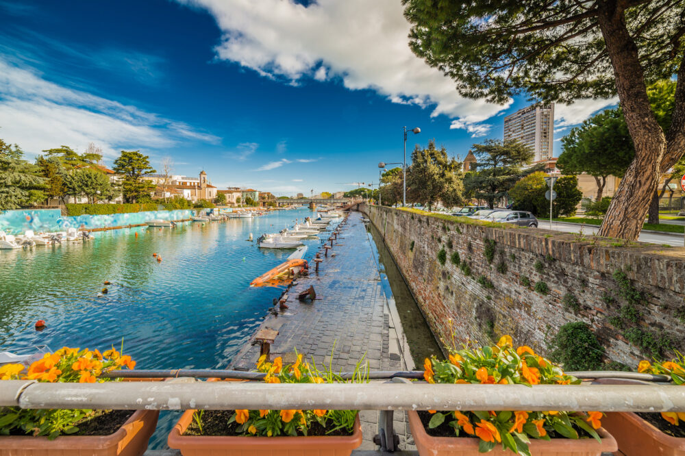 Italien Rimini Kanal Brücke