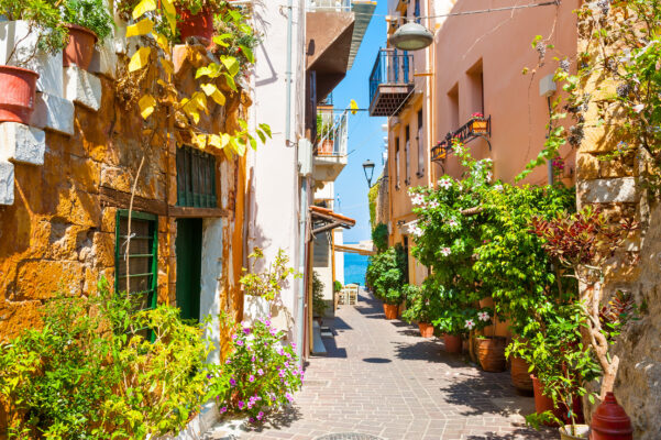 Griechenland Kreta Straße in Chania