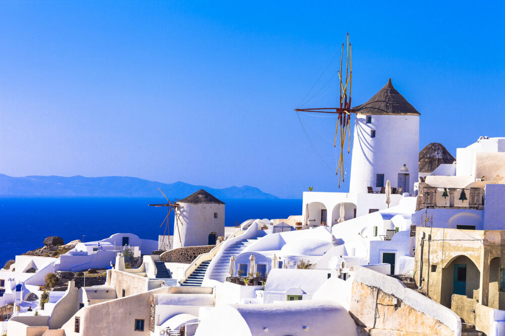 Griechenland Santorini Windmühlen
