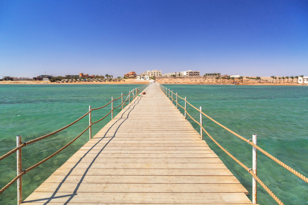 Ägypten Hurghada Pier aus Holz
