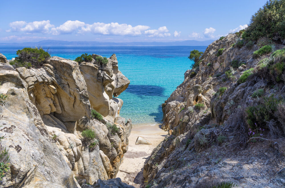 Griechenland Chalkidiki Sithonia Felsen