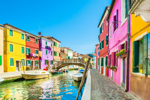 Italien Burano Bunte Häuser