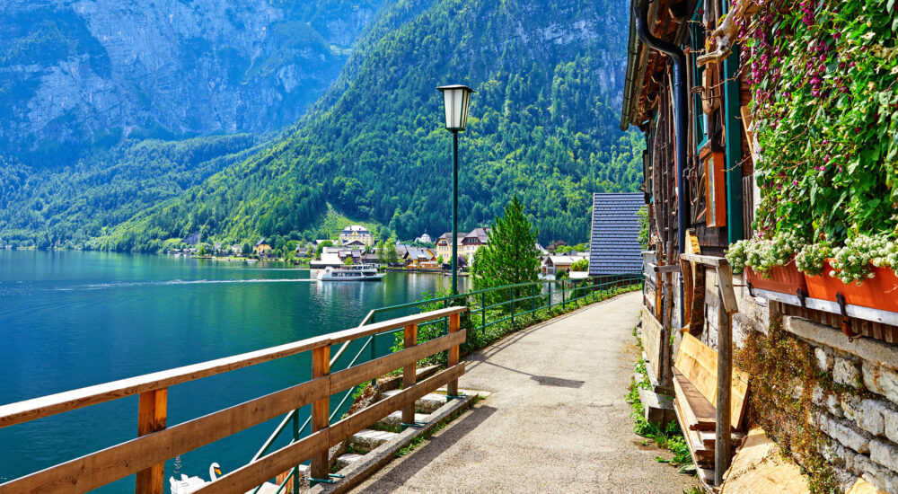 Österreich Hallstatt Holzzaun