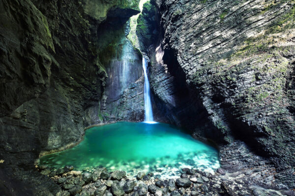 Slowenien Trivlav Nationalpark Kozjak Wasserfall