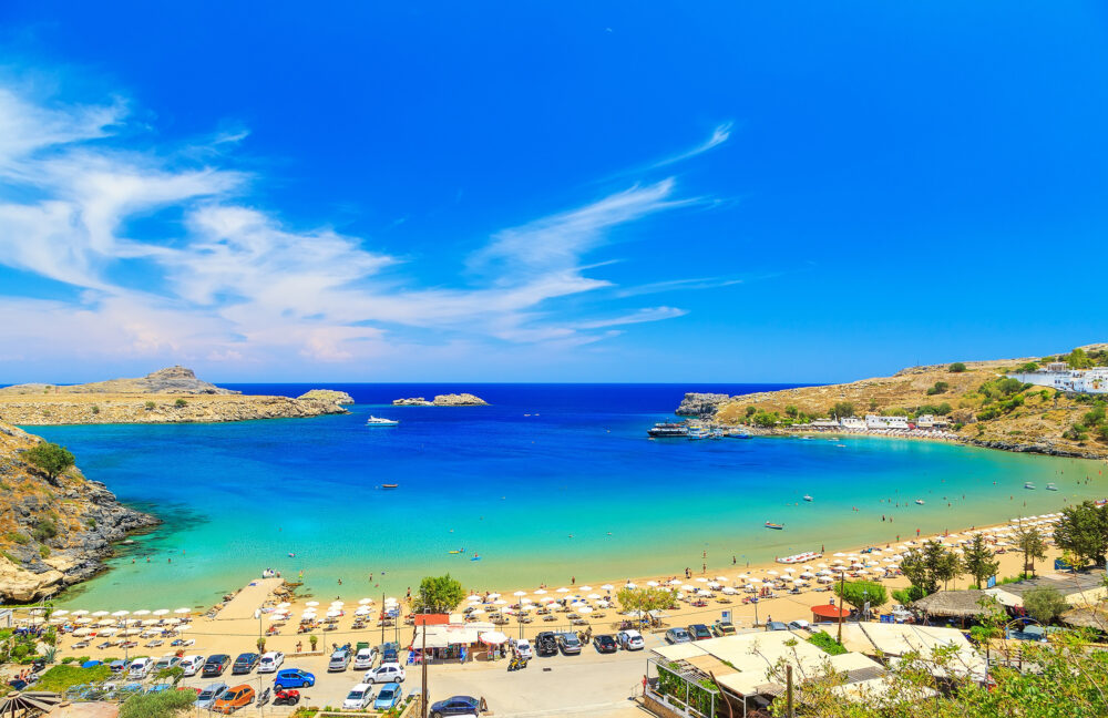 Griechenland Rhodos Strand Sand