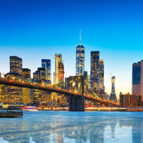 USA New York Manhattan Nachtlichter