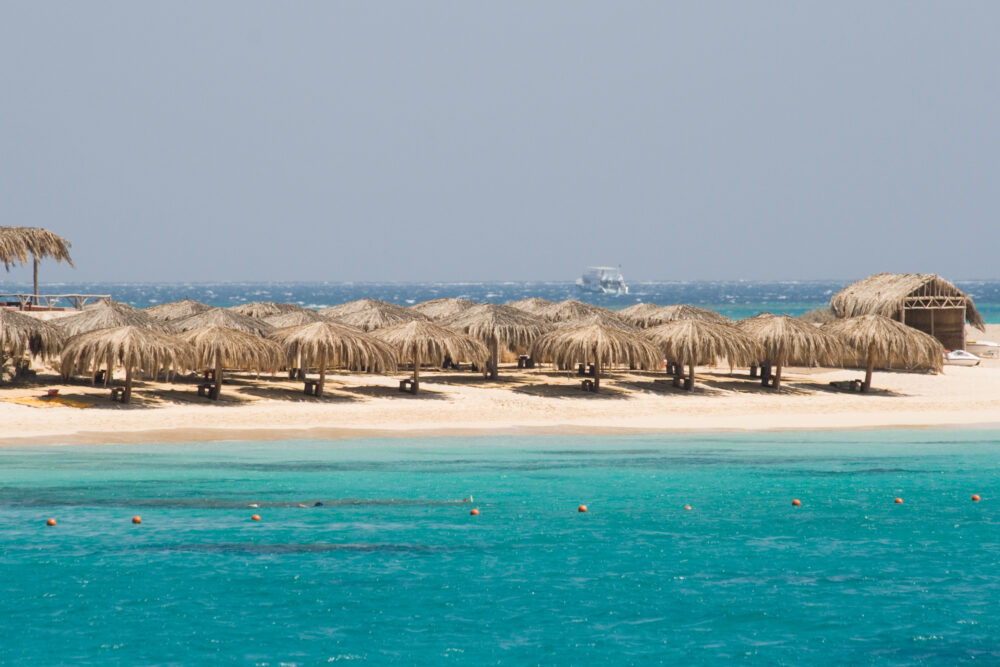 Ägypten Strand Sonnenschirme