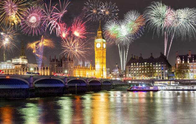 England London Silvester Feuerwerk