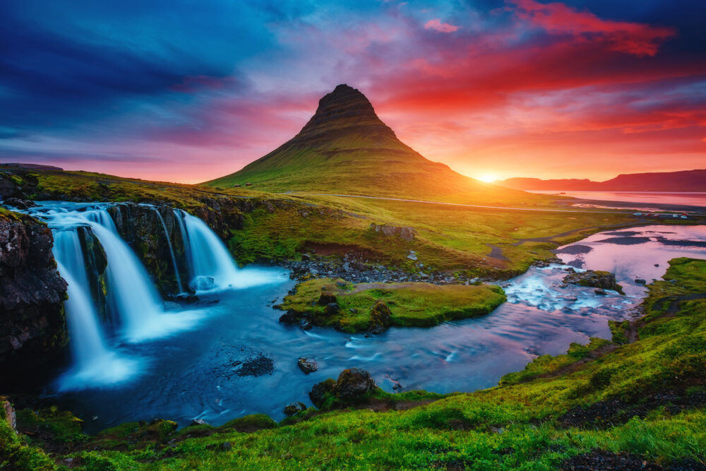 Island Wasserfälle Vulkan