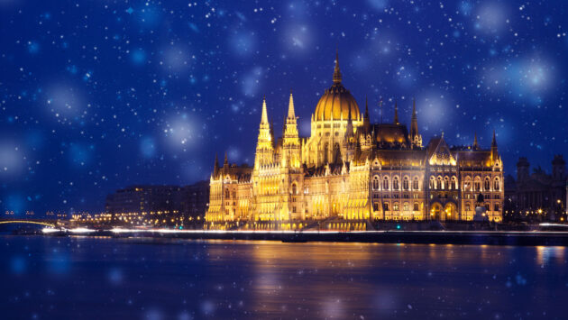 Ungarn Budapest Schnee Weihnachten