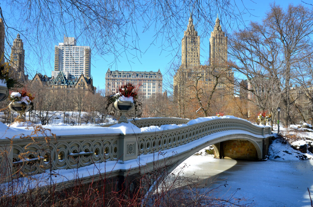 USA New York Winter Brücke