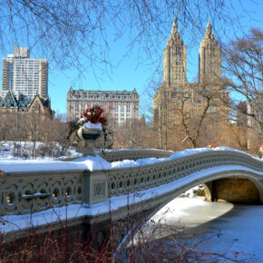 USA New York Winter Brücke