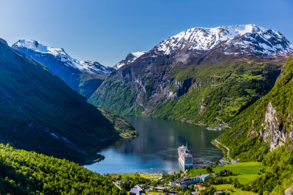 Norwegen Geirangerfjord Schiff