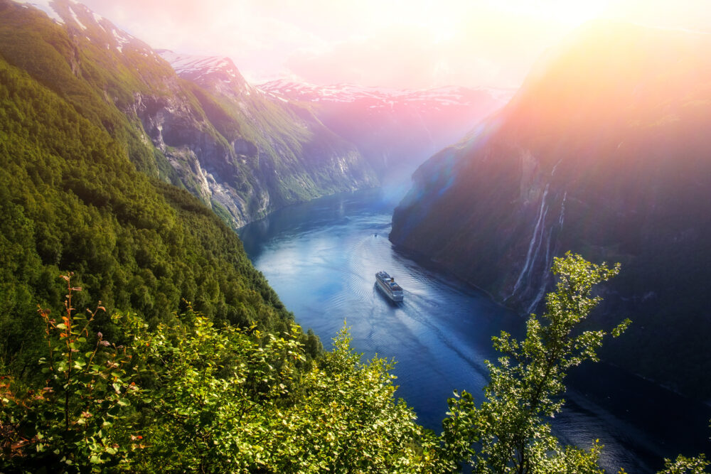 Norwegen Geirangerfjord Wasserfall