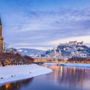 Österreich Salzburg Festung Hohensalzburg Schnee