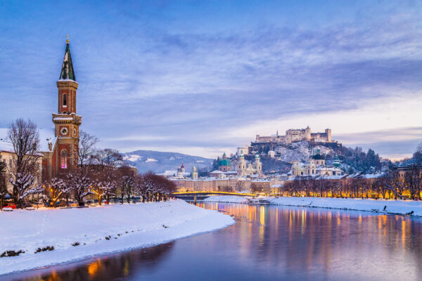 Österreich Salzburg Festung Hohensalzburg Schnee