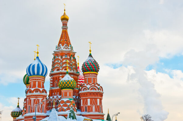 Russland Moskau Basils Kathedrale Weihnachtlich