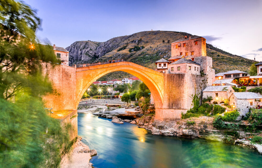 Bosnien Mostar Dämmerung
