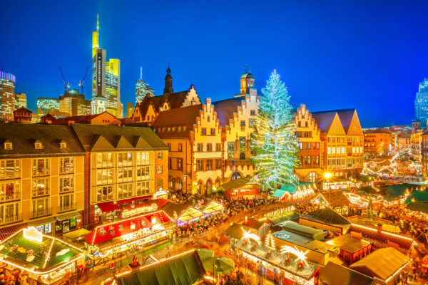 Frankfurt Weihnachtsmarkt Haueser Lichter